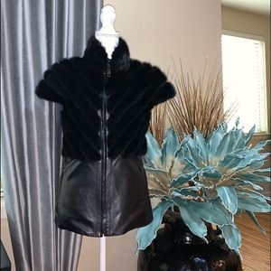 Esocco Italian leather mink vest
